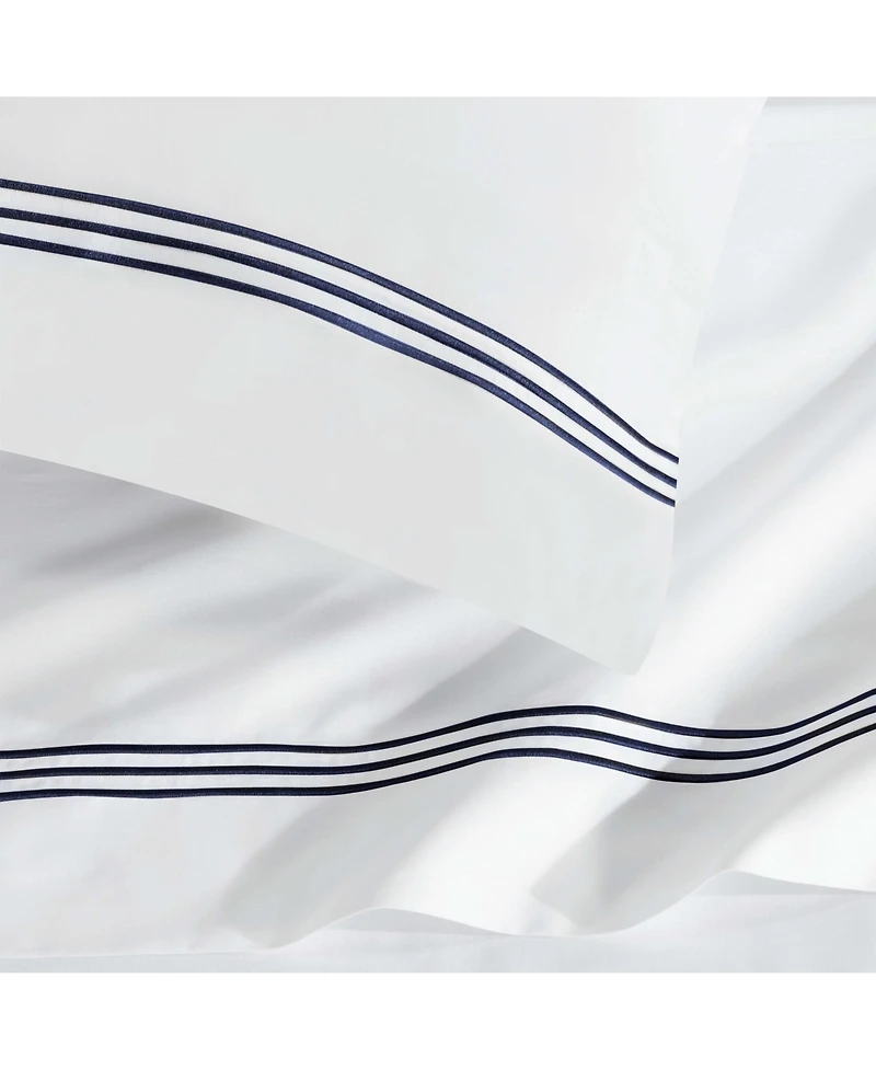 Superior Brandon Cotton Three-Line Embroidered Deep Pocket Bed Sheet Set, California King
