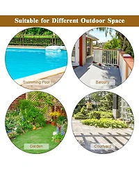 Clihome 3 Pieces Patio Rattan Furniture Set with Rocking Chairs and Table