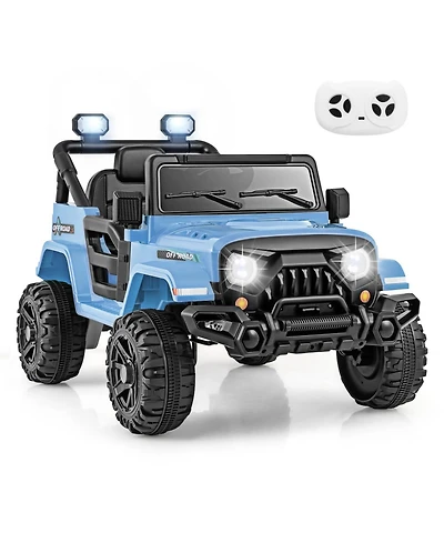 Mecale 12V Kids Ride on Truck Car with Remote Control Threaded Wheels and 3 Speeds