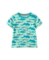 Andy & Evan Toddler Boys and Teal Sharks Graphic Tee