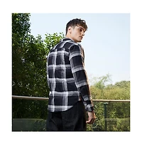 Campus Sutra Men's Onyx Pixelated-Check Relaxed Shirt