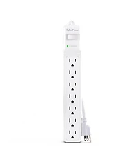 CyberPower CSB706W 7-Outlet Essential Surge Protector with 6' Power Cord, White