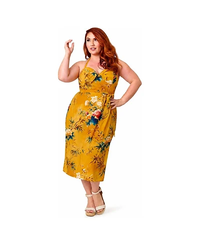 Unique Vintage Plus Size Leilani Sleeveless Sarong Dress