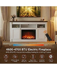 gaomon 30" Electric Fireplace with Remote, Fireplace Insert for 59" Tv Stand Fits TVs Up to 65", Overheating Protection, 8H Timer