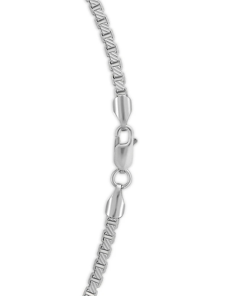 Macy's Men's Pave Diamond-Cut Box Chain Necklace in Sterling Silver