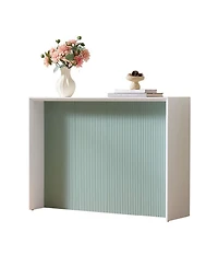 Kings Brand Furniture Wood Rectangular Console Table with Sculpted Ripple-Front Panel, Modern Entryway or Sofa for Living Room Hallway