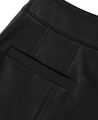 Reiss Women's Leather Welt-Pocket Mini Skirt