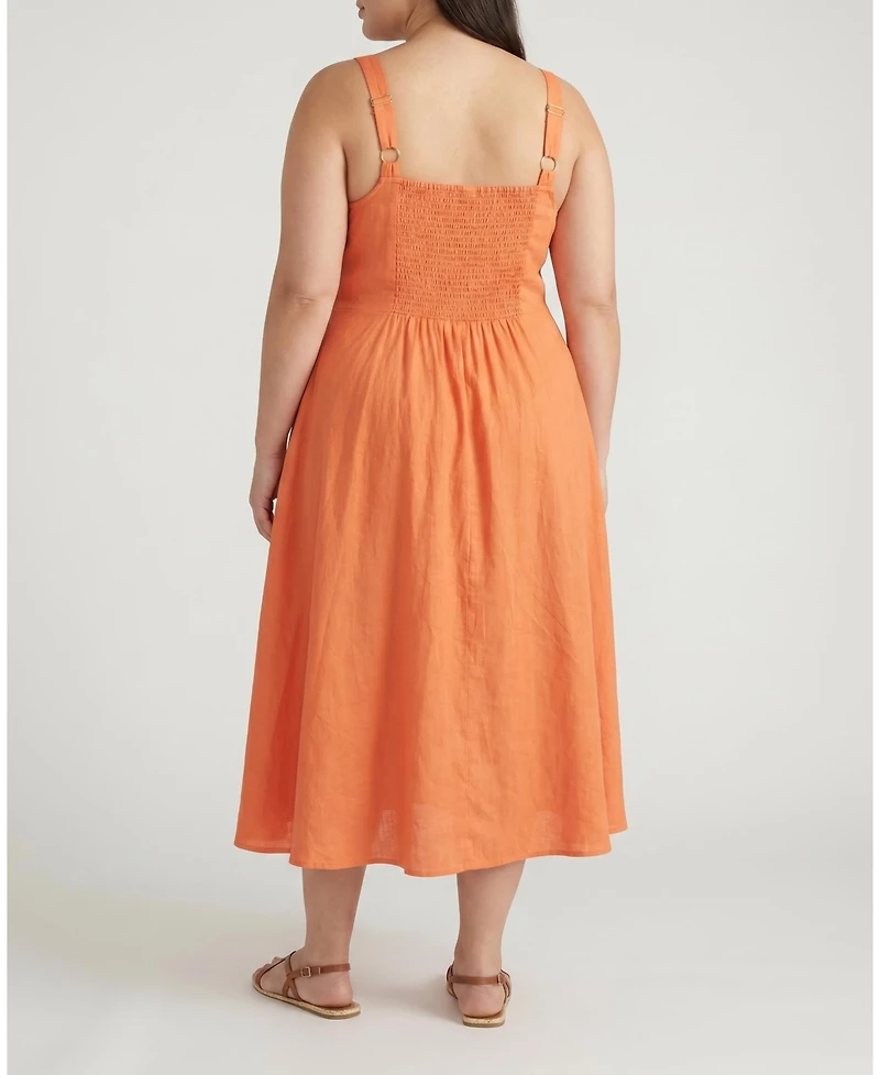 Universal Standard Plus Sunshower Flowy Linen Dress