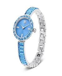 Swarovski Matrix Bangle Swiss Crystal Bracelet Blue Stainless Steel Watch 25 x 25mm