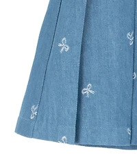 Rare Editions Baby Girls' Printed Bow Denim Dress with Diaper, 2-Piece Set