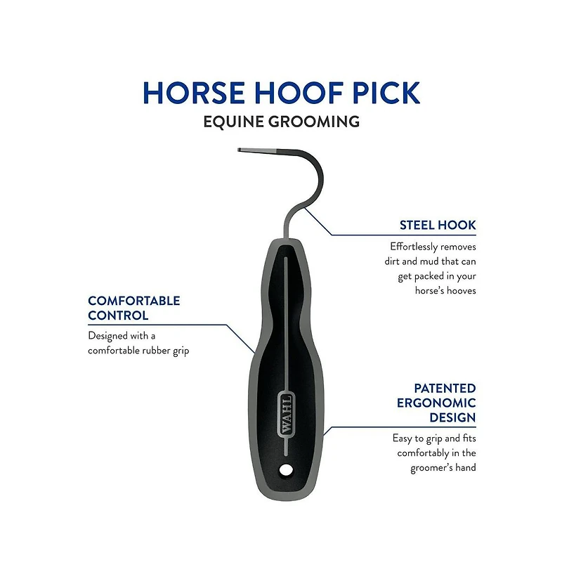 Wahl Professional Animal Equine Grooming Horse Hoof Pick Horse Hoof Pick for Grooming Ergonomic Rubber Handle Horse Cleaning Tool