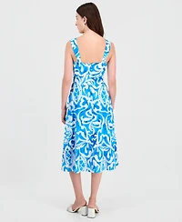 Tahari Asl Women's Belted Sleeveless Midi Dress