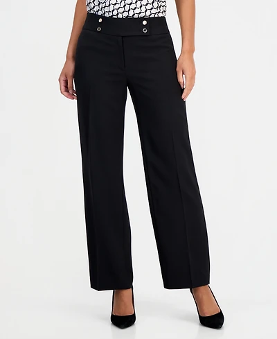 Kasper Petite Mid-Rise Wide Pants