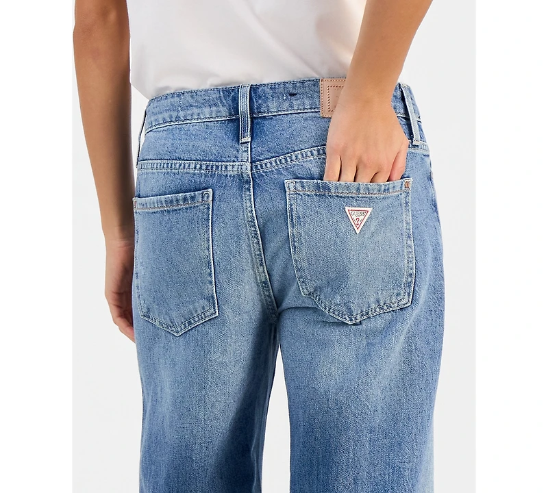 Guess Women's Mid Rise Slouchy-Fit Straight-Leg Jeans