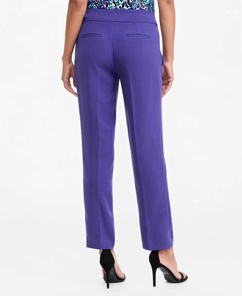 Kasper Women's Ava Straight Leg Crepe Mid-Rise Pants