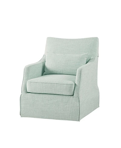 Martha Stewart Collection London 28" Fabric Skirted Swivel Armchair with Lumbar Pillow