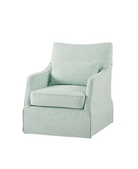 Martha Stewart Collection London 28" Fabric Skirted Swivel Armchair with Lumbar Pillow