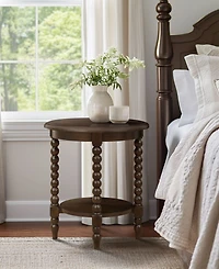 Martha Stewart Collection Philippe 20" Round Wood End Table with Shelf