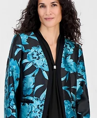 Kasper Women's Collarless Printed Cardigan Jacket