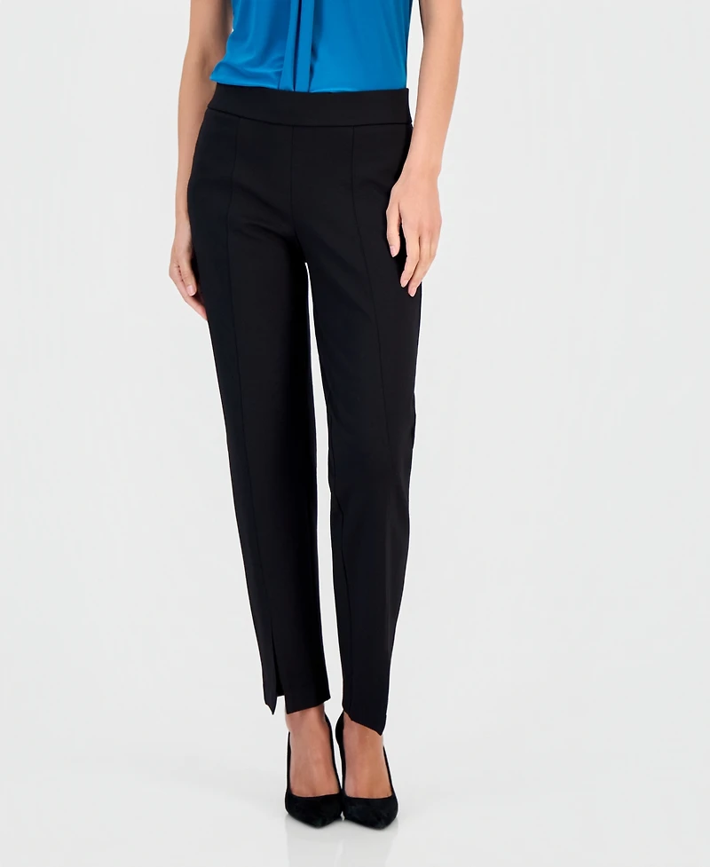 Kasper Women's Audrey Pull-On Straight-Leg Ankle Compression Pants