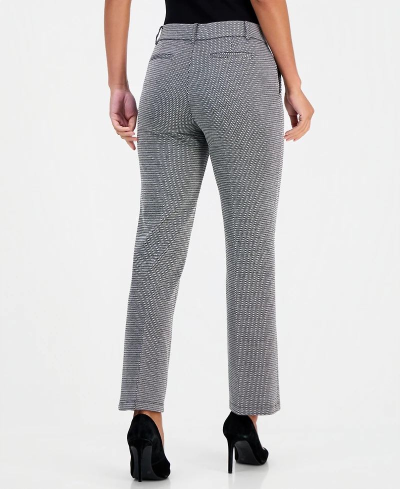Kasper Women's Audrey Jacquard Straight-Leg Compression Pants