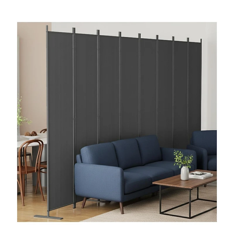sumyeg 8-Panel Folding Room Divider 159 Inch x 71 Inch Heavy Duty Metal Frame Privacy Screen for Indoor Use