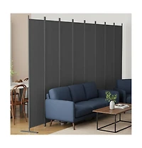 sumyeg 8-Panel Folding Room Divider 159 Inch x 71 Inch Heavy Duty Metal Frame Privacy Screen for Indoor Use