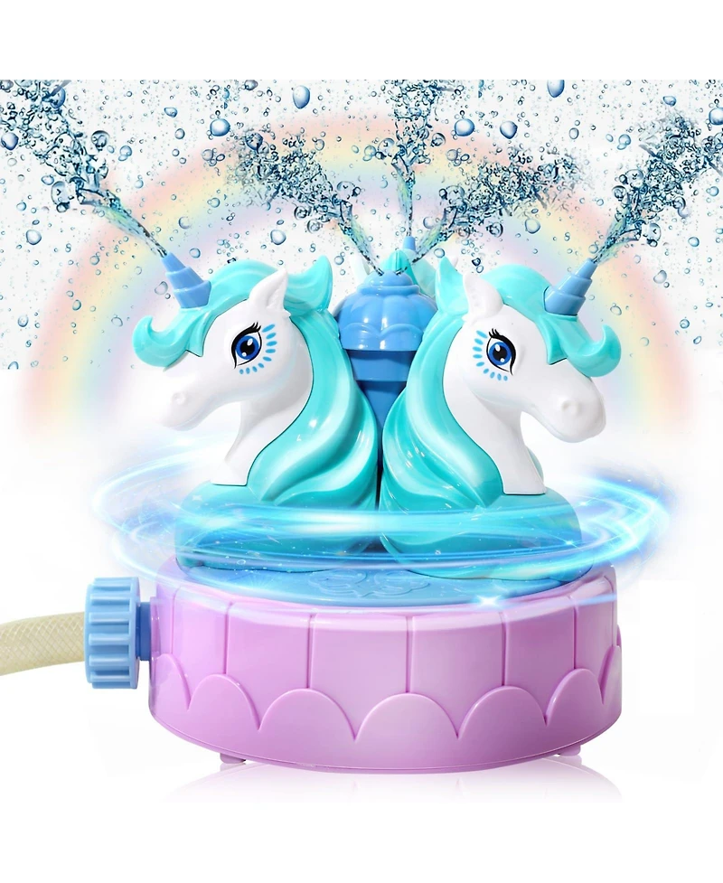 Gnuadz Kids Water Sprinkler Rotating Outdoor Toy Summer Backyard Fun