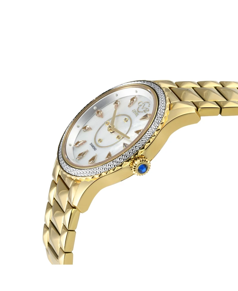 GV2 by Gevril Women's Siena Swiss Quartz Diamond Ip Stainless Steel Bracelet Watch