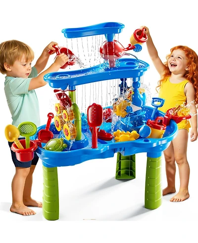 Gnuadz 3-Tier Sand Water Table Kids Sensory Play Toys