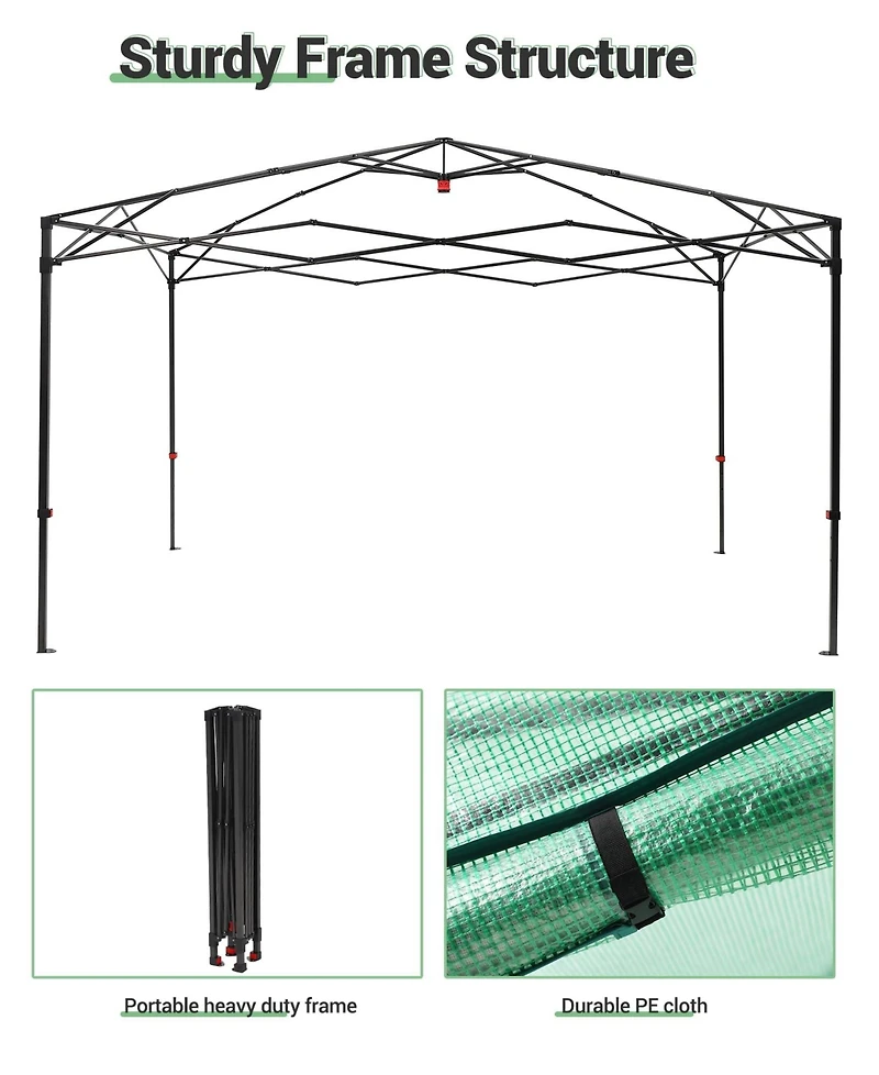 gaomon Pop-Up Greenhouse with Durable Pe Cover, Grow Tent for All Seasons Indoor Outdoor Plants