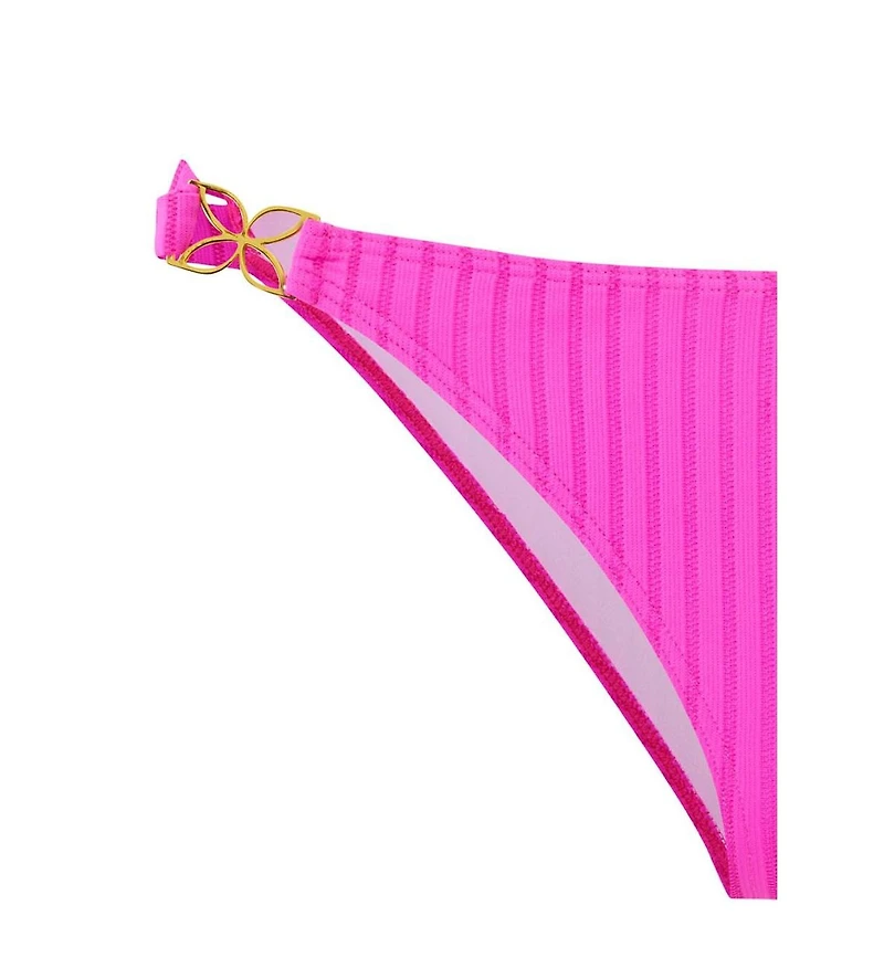 Lascana Women's Ribbed Hardware Detail Bikini Swimsuit Bottom