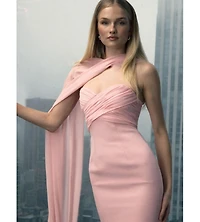 Miss Circle Women's Olivia Rose Pink Strapless Crossover Mini Dress