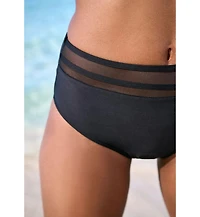 Lascana Women's High Waisted Mesh Bikini Swimsuit Bottom
