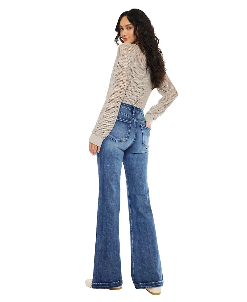 KanCan Essential Women's Avonlea High Rise Wide Flare Jeans