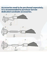 homfan Rectangle Sun Shade Sail, 95% Uv Block Outdoor Canopy for Patio, Backyard, Deck and Garden