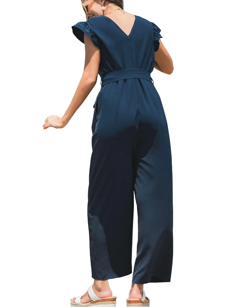Cupshe Women's Elegant Ruffle Sleeve Jumpsuit