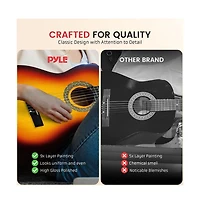 Pyle 39" Classic Guitar Kit with Digital Tuner and Accessories - PGACLS90BB