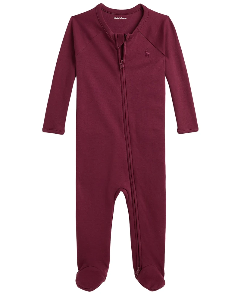 Polo Ralph Lauren Baby Boys' Cotton Interlock Footed Coverall