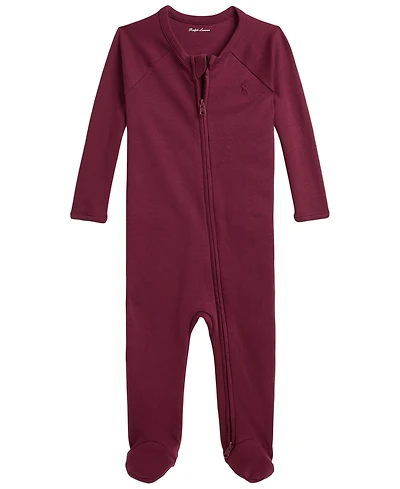 Polo Ralph Lauren Baby Boys' Cotton Interlock Footed Coverall