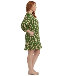 London Times Plus Balloon-Sleeve Shift Dress