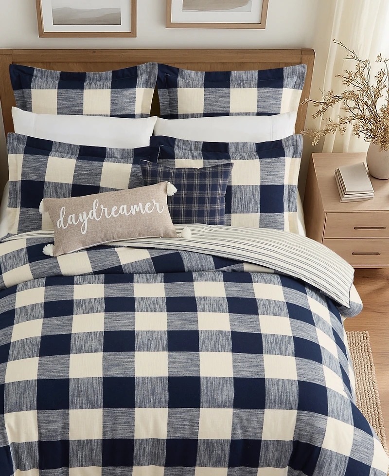 Levtex Home Highland Plaid Cotton 2-Piece Sham Set, European