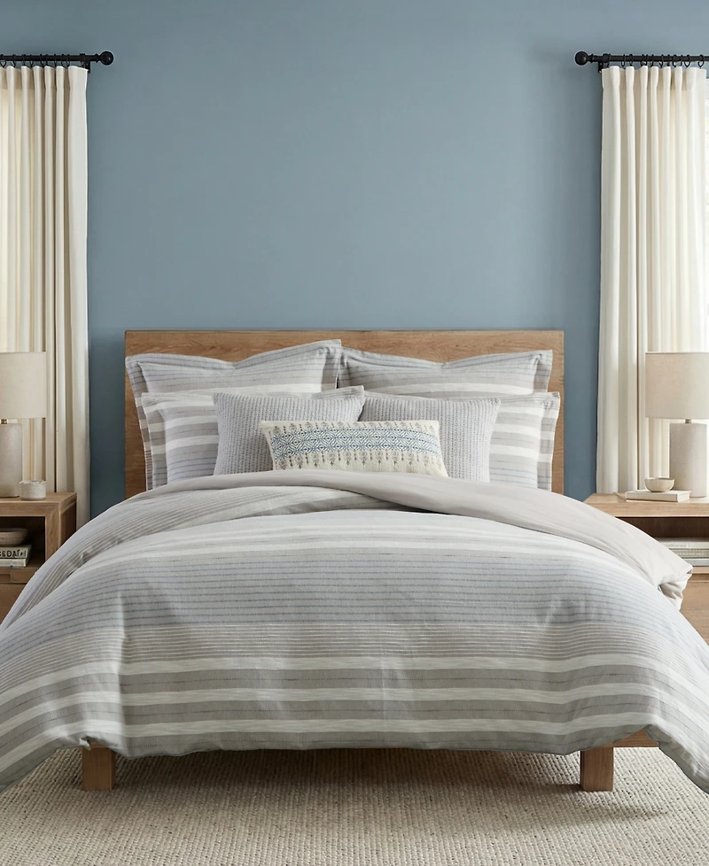 Levtex Home Hawthorn Stripes Reversible 3-Piece Duvet Cover Set