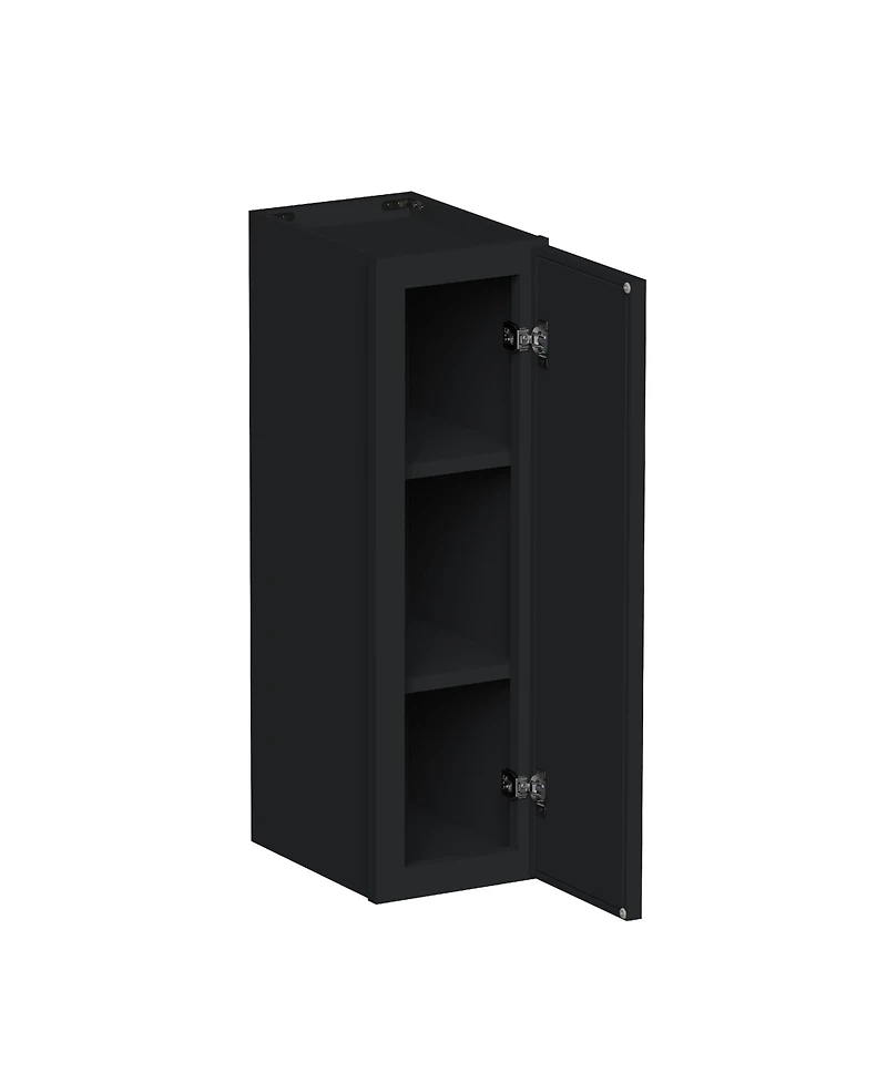 Boyel Living Standard Wall Cabinet (1 Door 2 Shelves), Kitchen Cabinet with Solid Wood Frame, Soft-Close Hinge