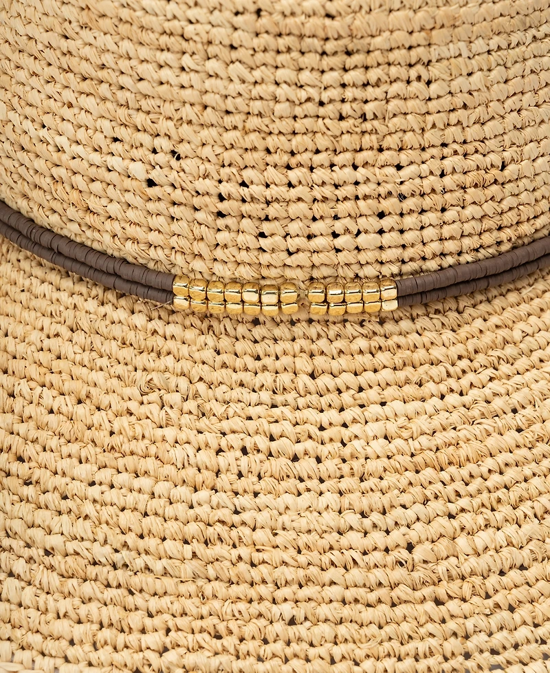 Bcbg Raffia Face Saver Bead Trim Sun Hat