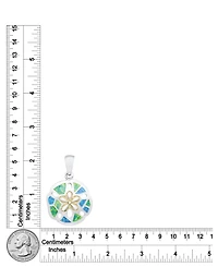 Macy's Kyocera Green & Blue Opal Sand Dollar Pendant Necklace in Sterling Silver
