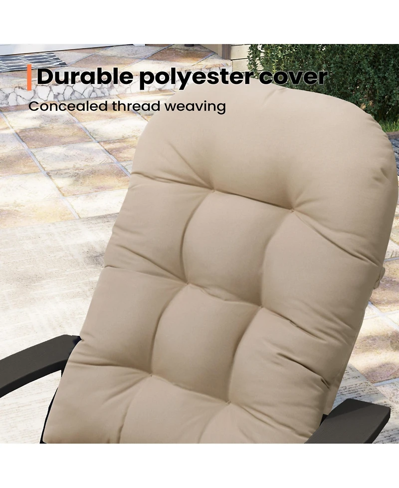 Pellebant Outdoor Adirondack Chair Cushion Rocking Cushions Thickened Patio Pad