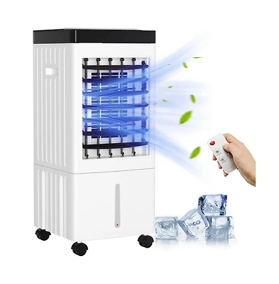 Topteng Portable Air Cooler Speed Evaporative Fan with Ice Crystals, Gal Tank & Remote for Bedroom