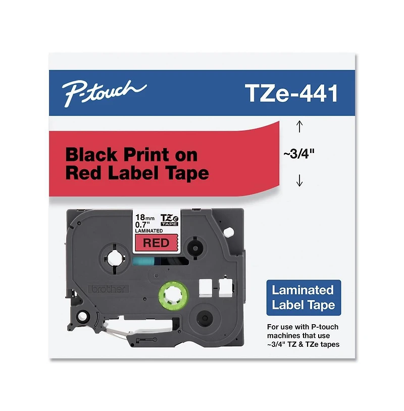 Brother P-Touch TZE441 0.7 Inch x 26.2 Foot TZe Standard Adhesive Laminated Labeling Tape