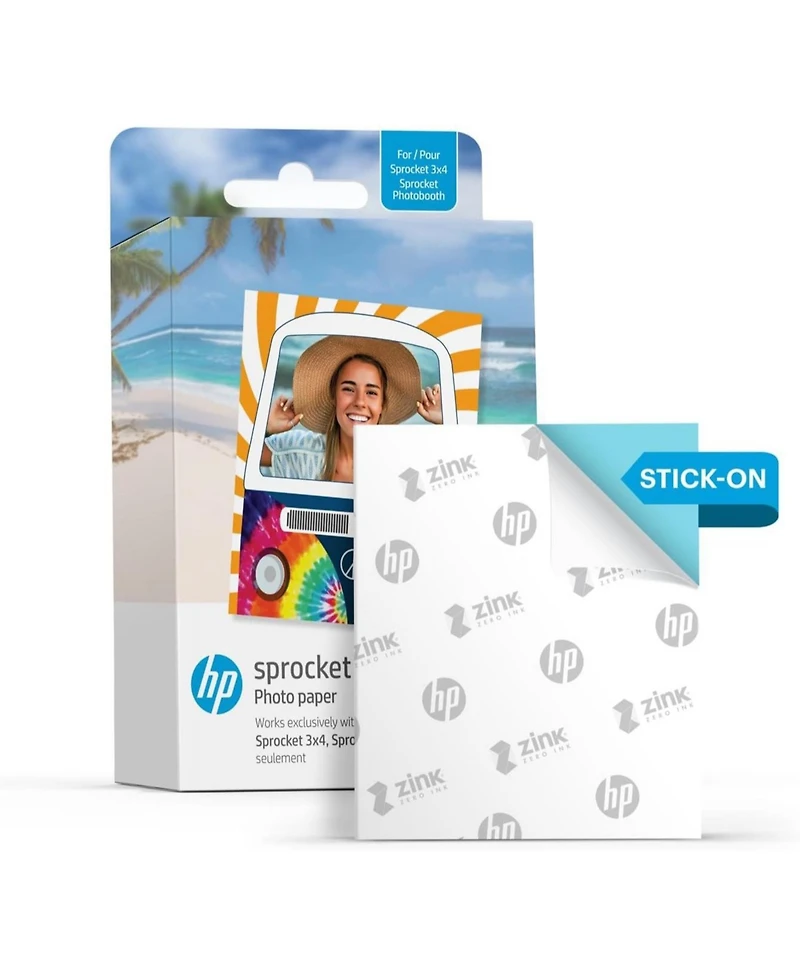 Hp 3.5" x 4.25" Sticky-Backed Zink Photo Paper (-Pack